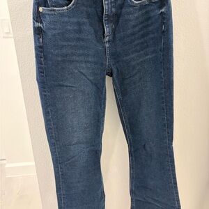 Loft dark blue high waist flare crop jeans